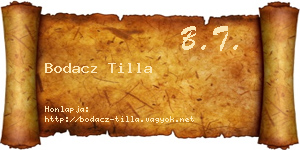 Bodacz Tilla névjegykártya